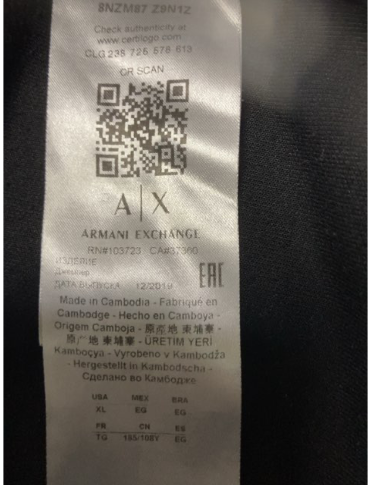 Armani sweatshirt sort